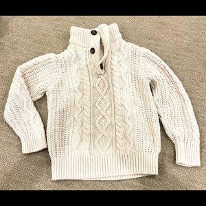 Gap Cable Knit Sweater in Beige with Shearling Collar Size 4